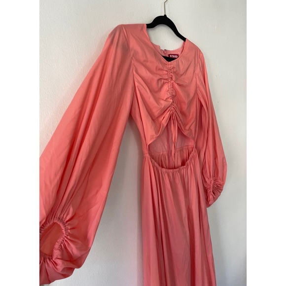 STAUD Tangier Ruched Front Maxi Dress S - Picture 10 of 13